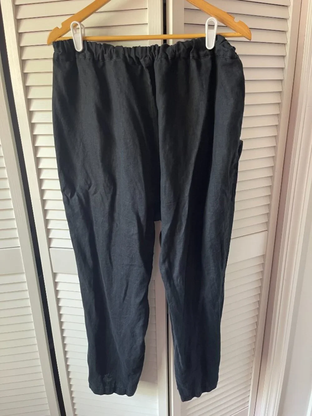 Quince 100% European Linen Tapered Ankle Pants Black XL - Picture 2 of 4